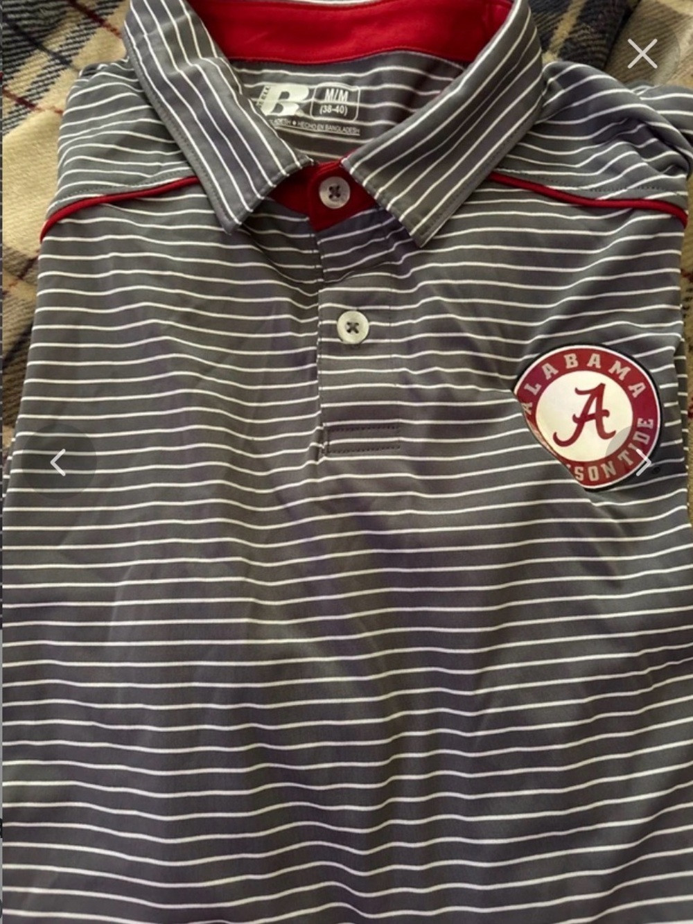 Alabama Crimson Tide Gray Striped Polo Shirt